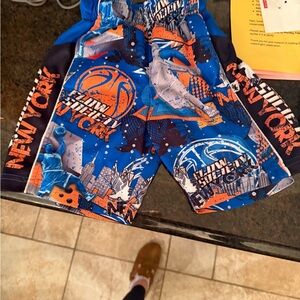 Vibrant Kids Graphic Shorts - Blue and Orange